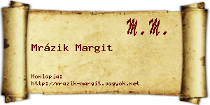 Mrázik Margit névjegykártya